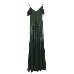 THEIA hunter green sequin gown size 8